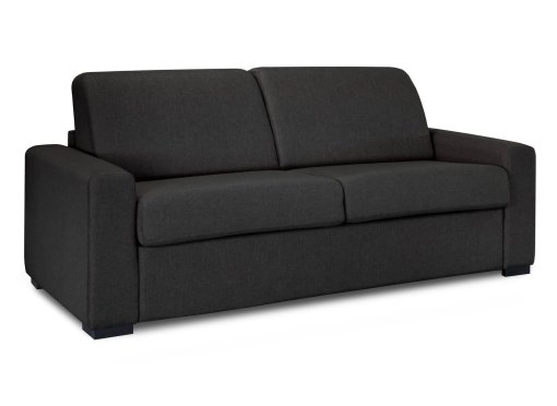 Canapé convertible 3 places LOUNA LUXE en tissu gris anthracite ouverture express matelas 18 cm