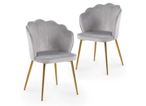 Lot de 2 chaises design en velours gris GARANCE