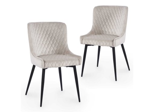 Lot de 2 chaises design en velours beige JENNY
