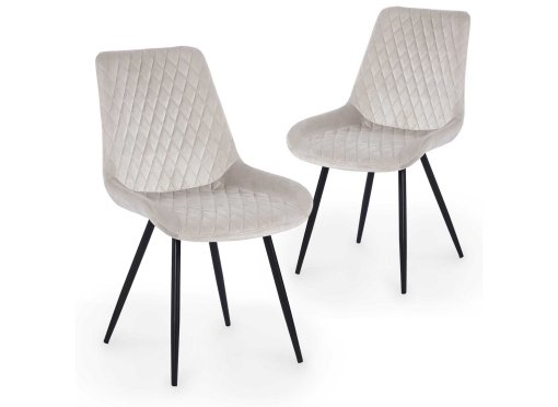 Lot de 2 chaises design en velours beige YOLA