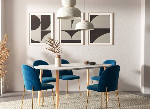 Table scandinave extensible blanche 8-10 personnes AGATHE