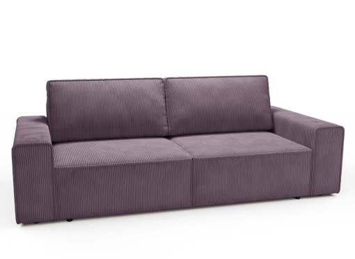 Canapé convertible avec coffre de rangement en velours cotelé lilas DONA