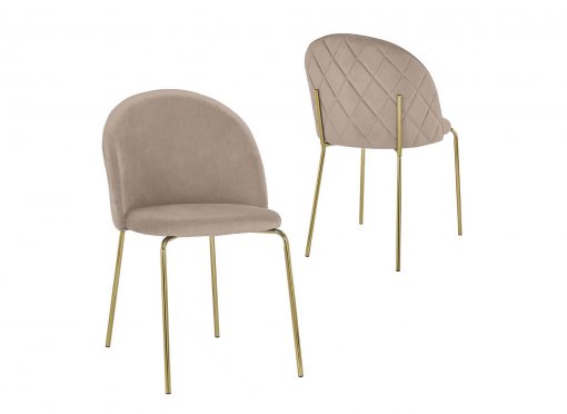 Lot de 2 chaises design en velours beige KENNETH
