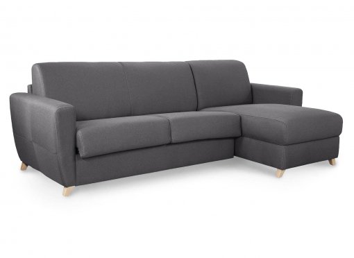 Canapé d'angle convertible réversible scandinave en tissu gris TOBIAS