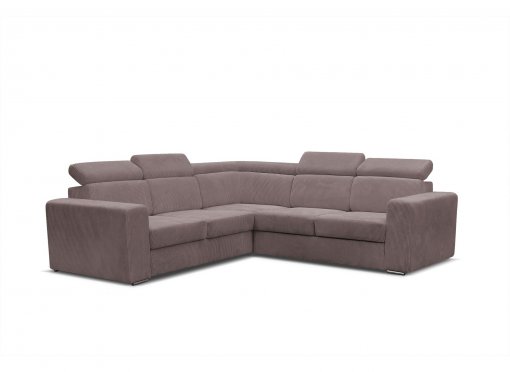 Canapé d'angle convertible et réversible en velours côtelé lilas MERYL
