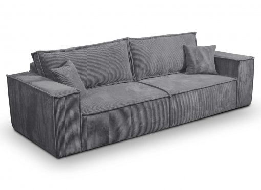 Canapé 3 places avec coffre en velours gris anthracite JADE