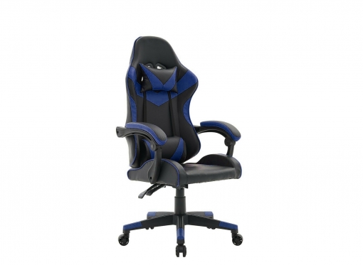 Fauteuil gamer en simili cuir noir et bleu PIXEL