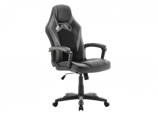 Fauteuil de bureau gaming en simili cuir gris et noir VISION