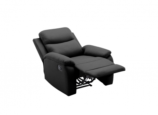 Fauteuil relax en tissu noir JACOB