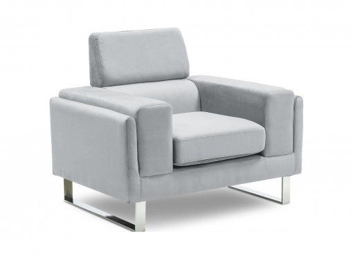 Fauteuil en velours gris clair VIKEN