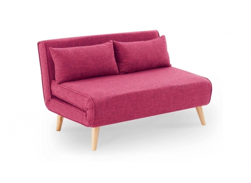 Banquette convertible 2 places en tissu rouge TONKA