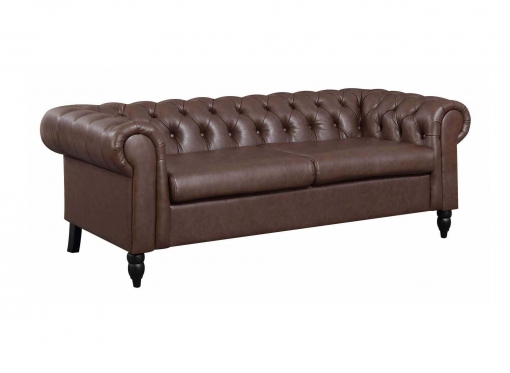 Canapé Chesterfield 3 places marron WINSTON