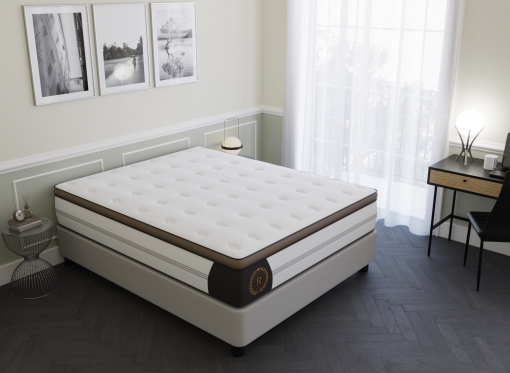Matelas hybride ROYAL LUX 180 x 200 cm ressorts ensachés et mémoire de forme épaisseur 31 cm