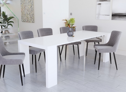 Table console extensible blanche 8 personnes ESTELLE