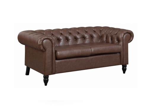 Canapé Chesterfield 2 places marron WINSTON
