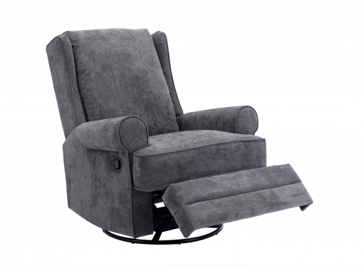 Fauteuil relax pivotant en tissu gris BRODY