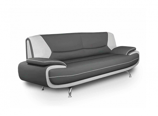 Canapé 3 places design gris et blanc MARITA