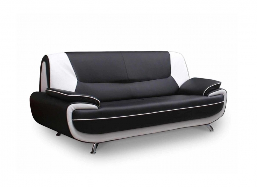 Canapé 3 places design noir et blanc MARITA