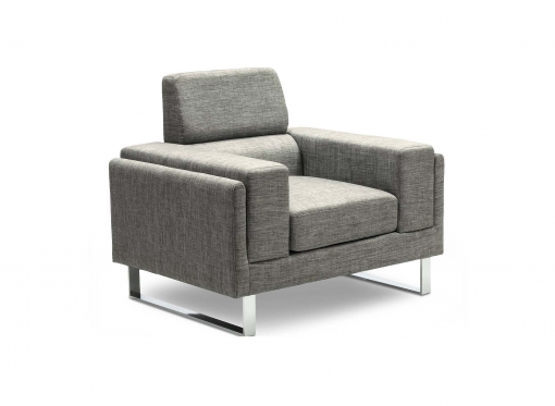 Fauteuil en tissu gris clair VIKEN