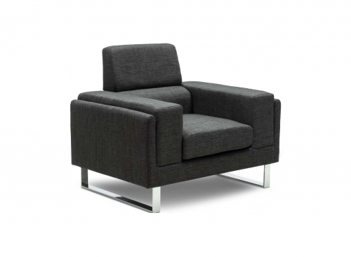 Fauteuil en tissu gris foncé VIKEN