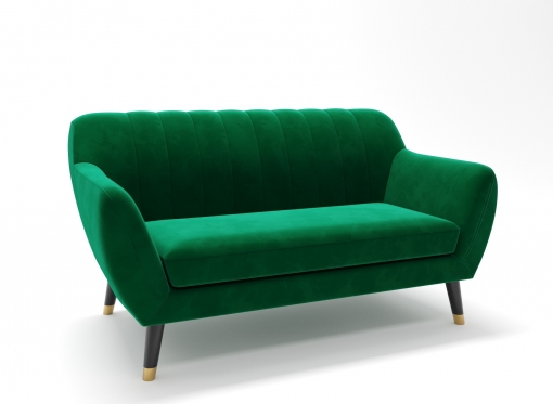 Canapé scandinave 2 places en tissu velours vert PANDORA