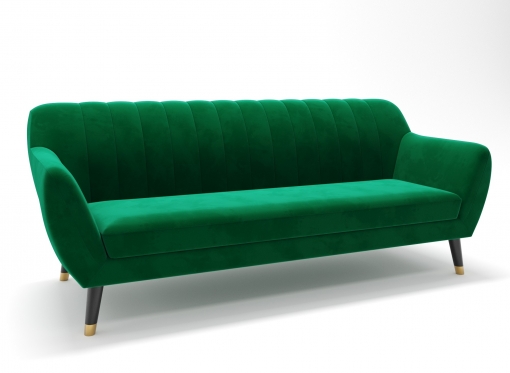 Canapé scandinave 3 places en tissu velours vert PANDORA