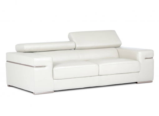 Canapé 3 places en cuir blanc THOMAS