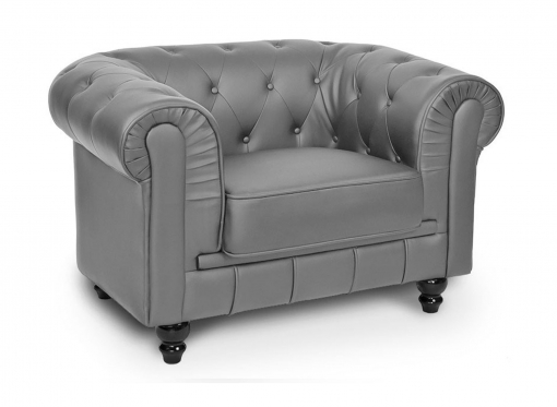 Fauteuil Gris CHESTERFIELD