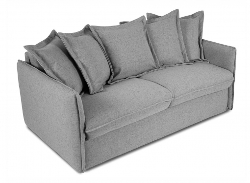 Canapé convertible 3 places en tissu gris clair déhoussable TOSCA