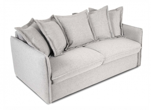 Canapé convertible 3 places en tissu gris lin déhoussable TOSCA