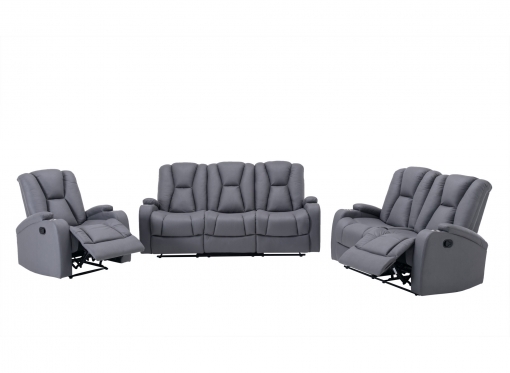 Ensemble canapé relax 3+2+1 places en tissu microfibre CLARENCE