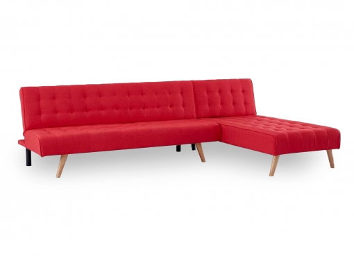 Canapé scandinave convertible modulable avec l’angle réversible en tissu rouge FINN