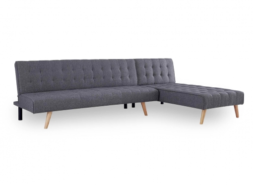 Canapé scandinave convertible modulable avec l’angle réversible en tissu gris foncé FINN