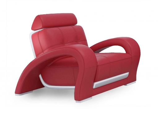 Fauteuil cuir rouge VERDI