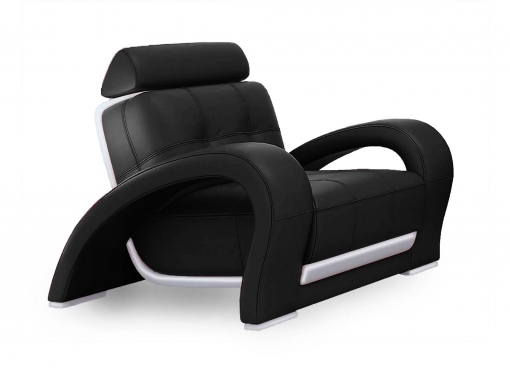 Fauteuil cuir noir VERDI