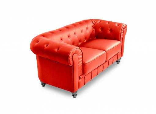 Canapé 2 places rouge CHESTERFIELD
