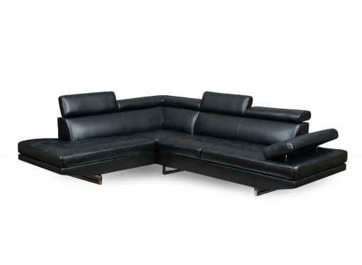 Canapé d'angle design noir RUBIC - Angle Gauche