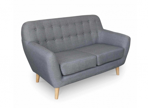 Canapé scandinave 2 places tissu gris VIKY
