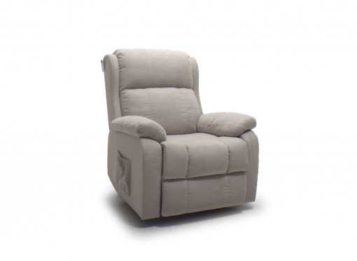 Fauteuil relax électrique en tissu marron PASCAL