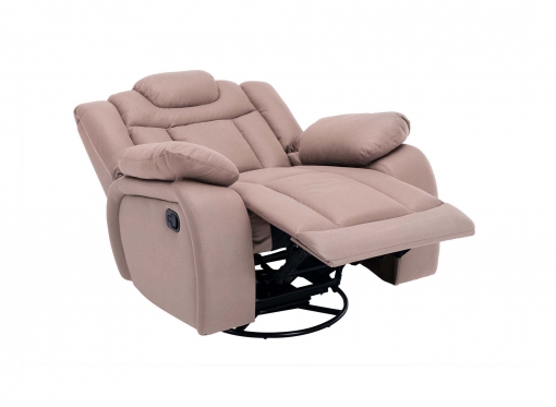 Fauteuil relax pivotant en simili cuir beige HARRING