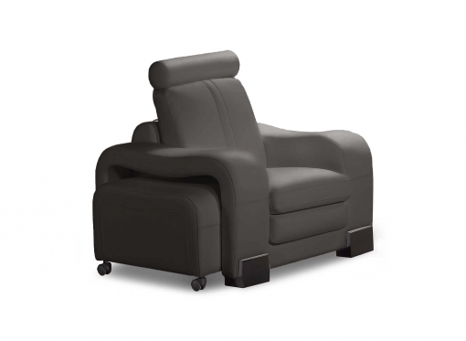 Fauteuil cuir gris HAVANE