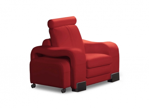 Fauteuil cuir rouge HAVANE