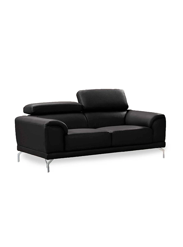 Canapé design contemporain noir 2 places Britta