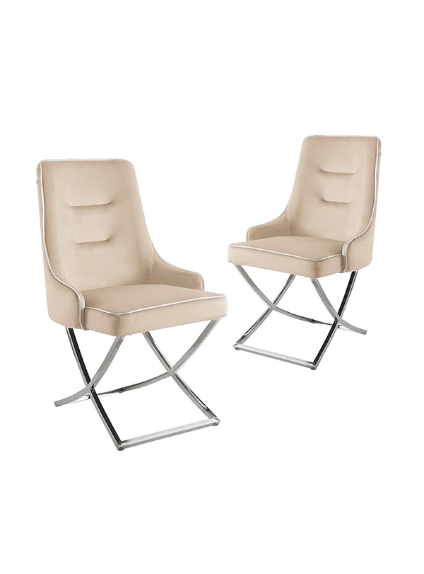 Lexa Lot de 2 chaises en velours