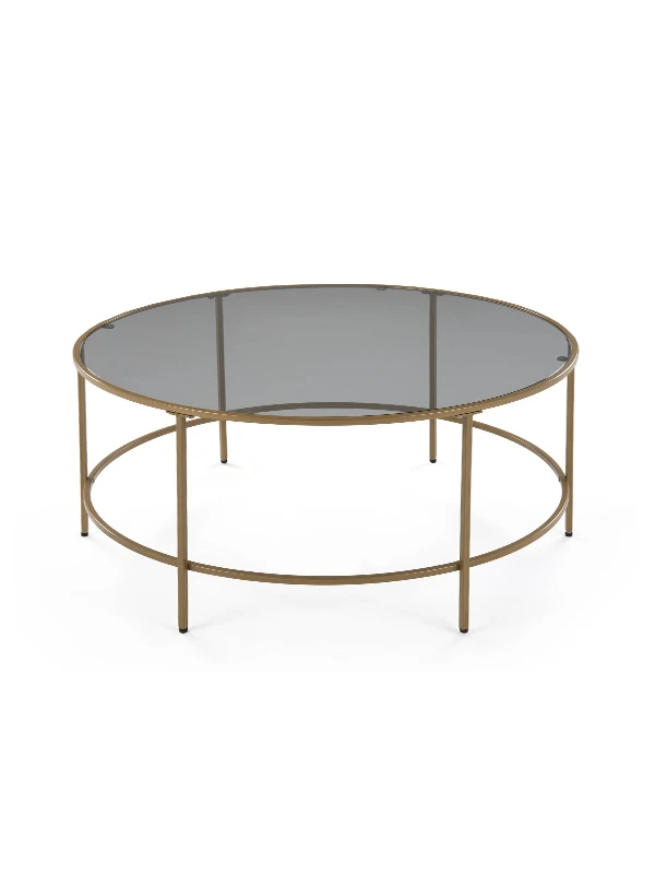 Table basse en verre noir et métal Thessa
