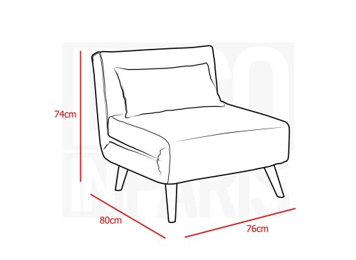 Fauteuil convertible en tissu gris TONKA