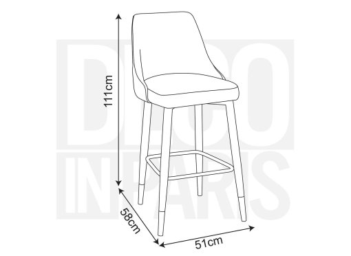 Lot de 2 tabourets de bar capitonnées en velours bleu DORINA