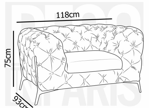 Ensemble canapé 3+2+1 places chesterfield velours bleu CARMEN