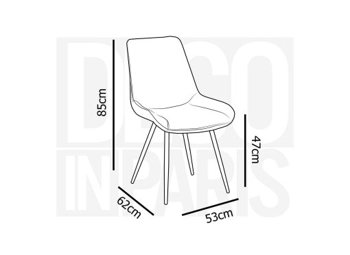 Lot de 2 chaises design en velours beige YOLA