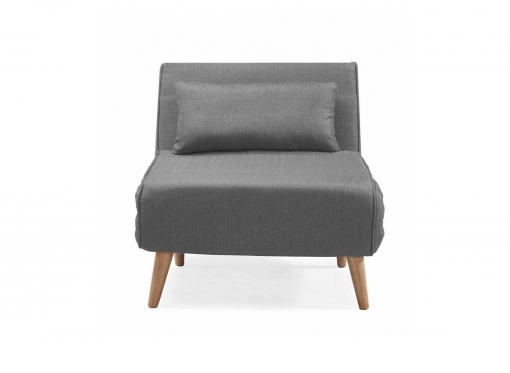 Fauteuil convertible en tissu gris TONKA